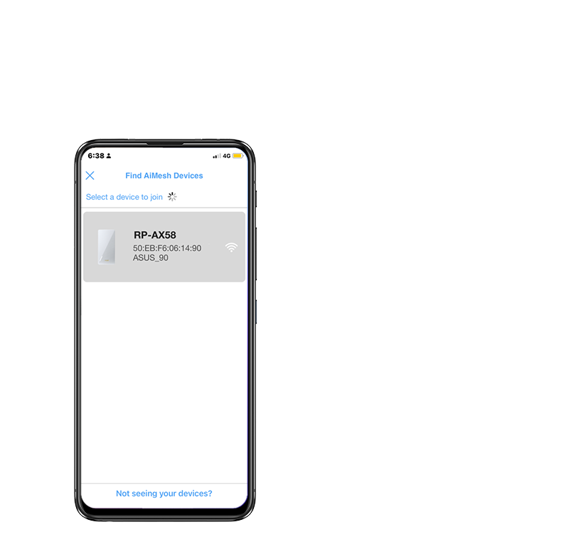 Step 1: Use ASUS Router App and search for RP-AX58.